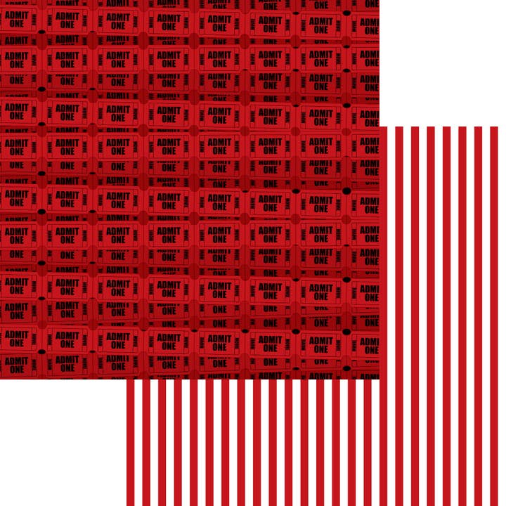 Movie Time Collection Movie Tickets 12 x 12 Double-Sided Scrapbook Paper by SSC Designs - 15 Pack for wholesale by SSC Wholesale