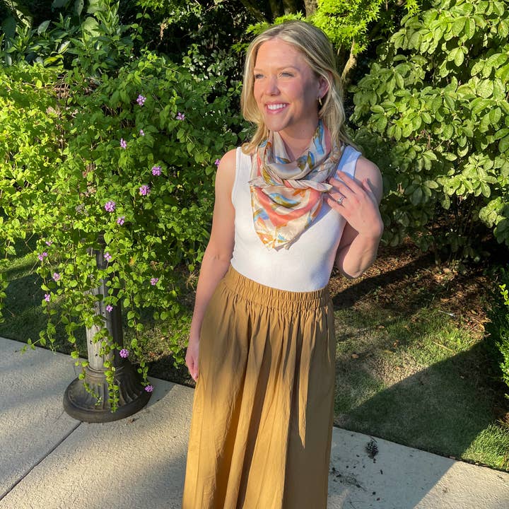 Dallis Foshee Art & Design, LLC - Wholesale Scarf - Women's - Blush Botanical Scarf2