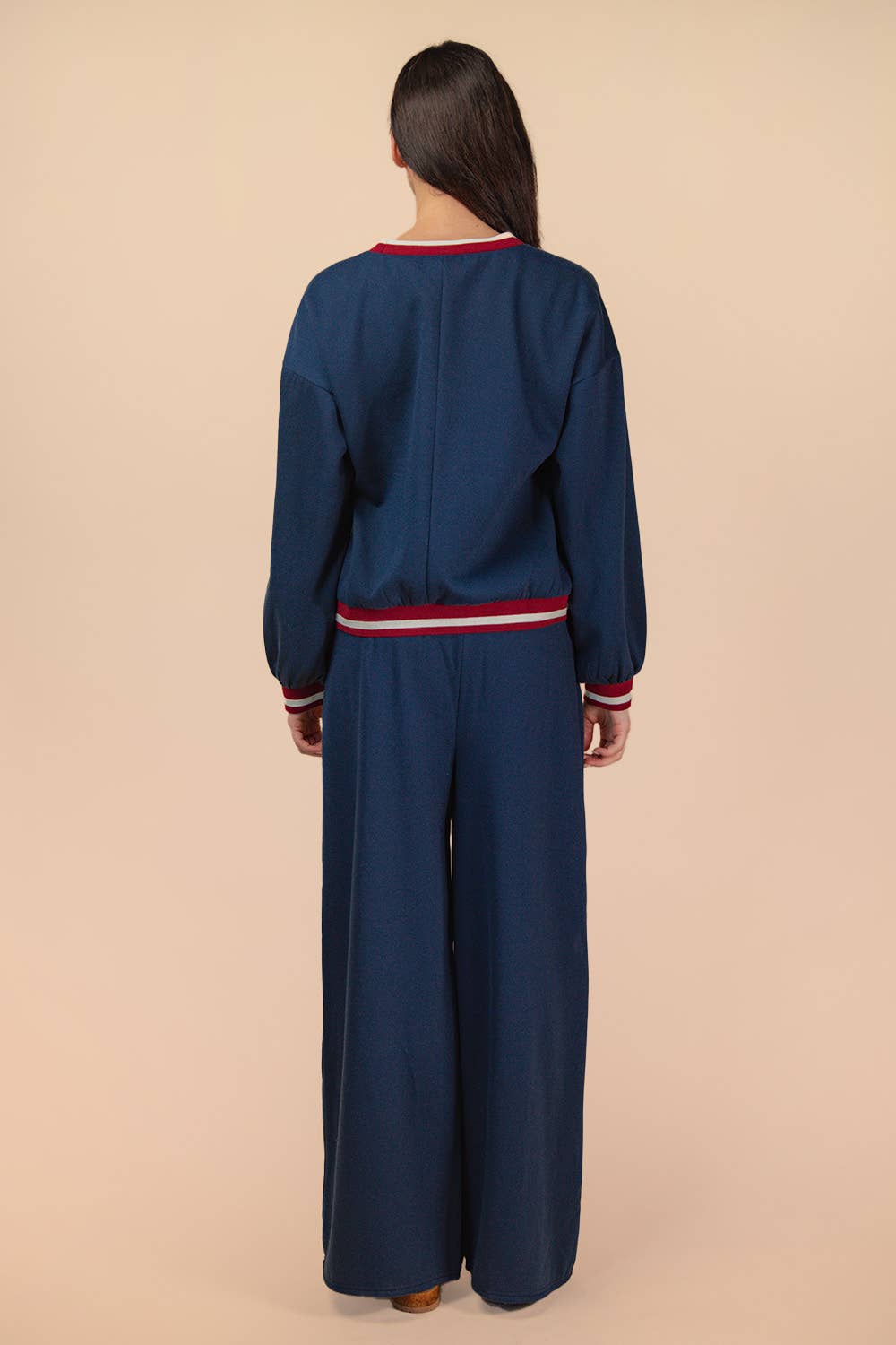 VERY J – wholesale Lounge set – Women's – NT12382SET-Color Block Band Detail Comfy Knit Top & Pants Set9