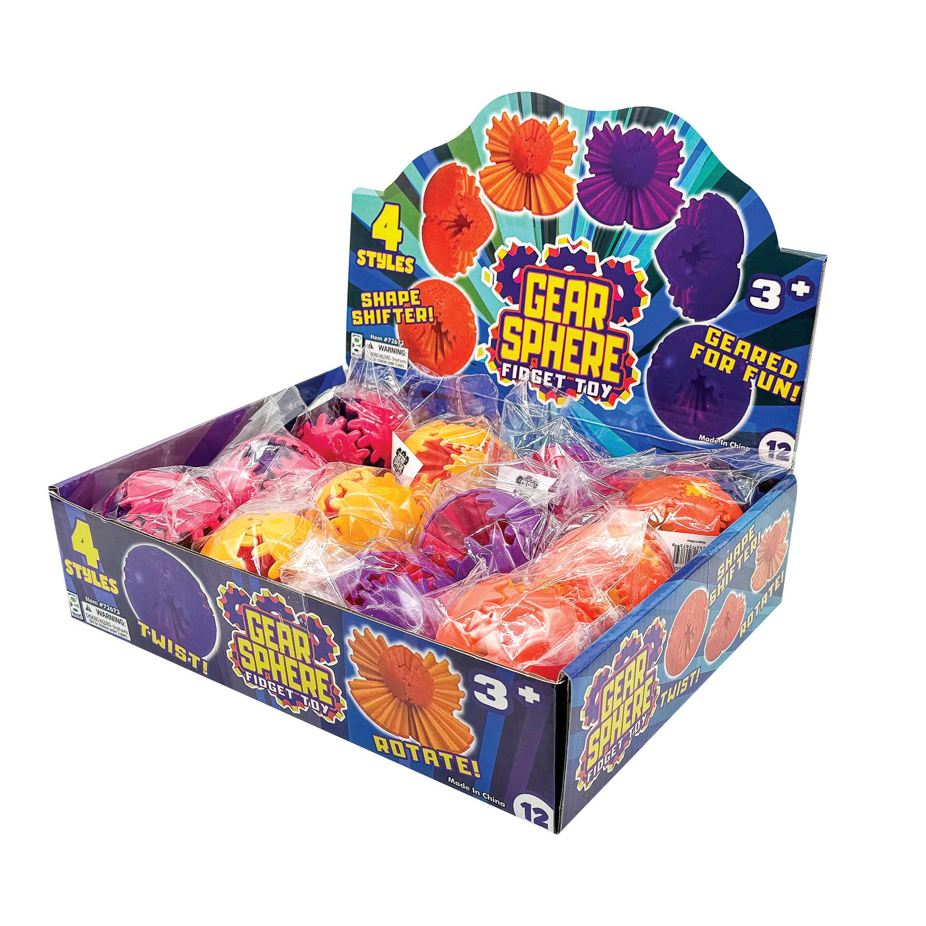 Geddes - Vendita all'ingrosso Giocattolo fidget - Bambini - GIOCATTOLO ANTISTRESS A SFERA CON INGRANAGGI    12/DSP1