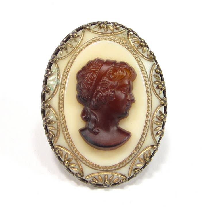 Large Gemstone Ring Vintage Old Gold Cameo for wholesale by SoHo Schmuckmanufaktur