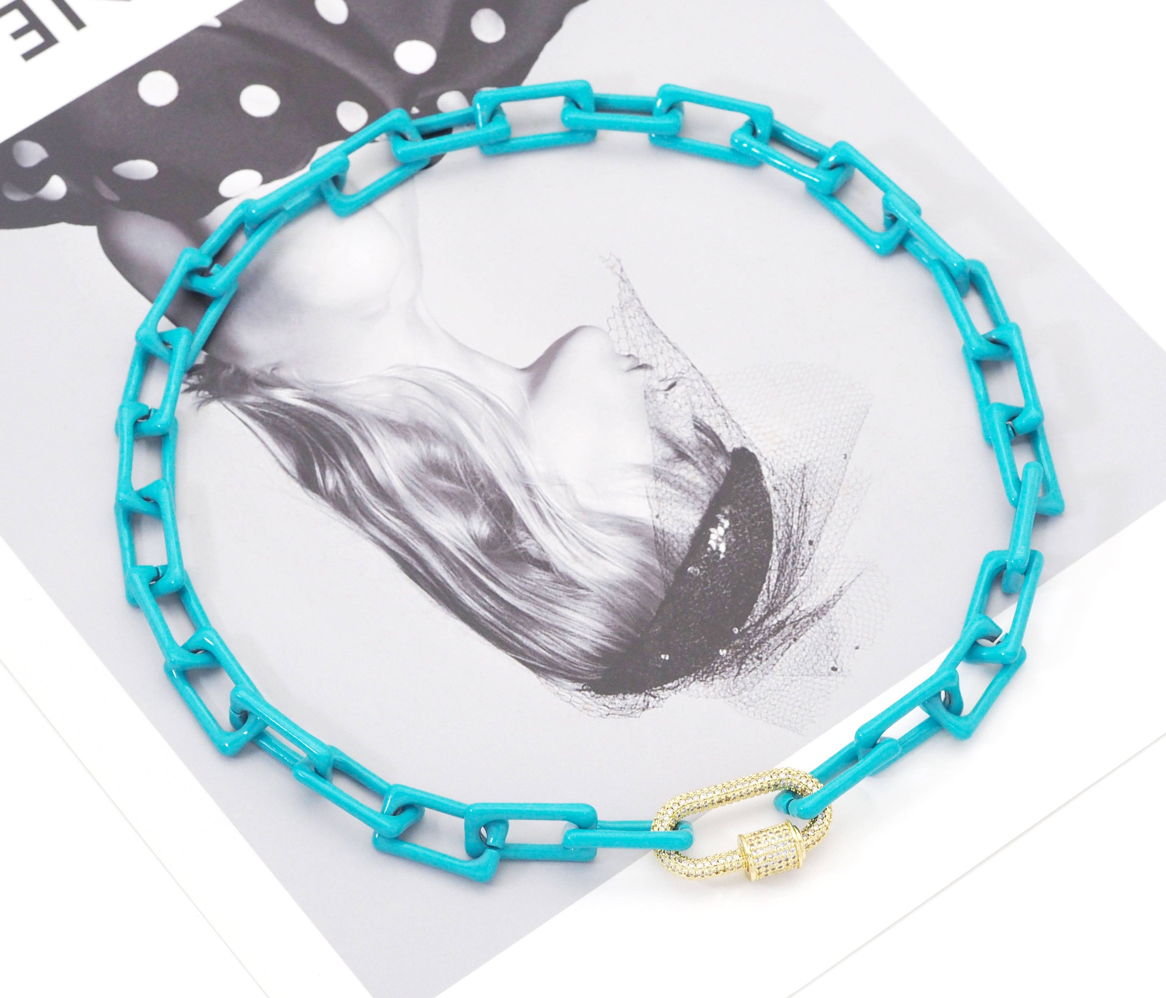 BestBeads&Beyond – Großhandel Gliederhalskette – Bunte ovale Emaille-Kette, Sku #EF2352