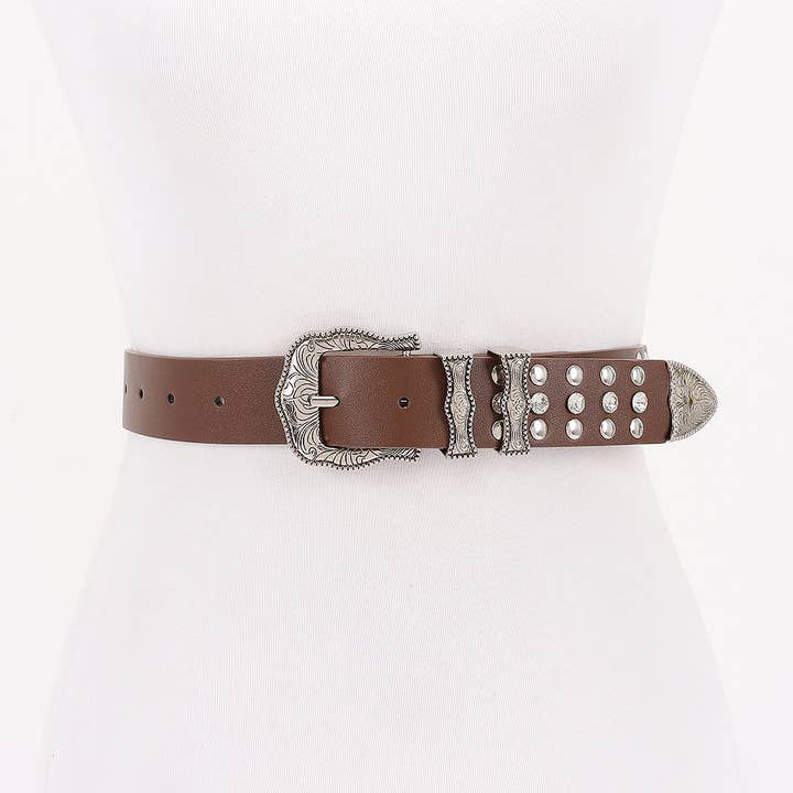 3AM BY H&D ACCESSORIES - Wholesale Belt – Women's - Rivets and Rhinestones Stylish Belt6