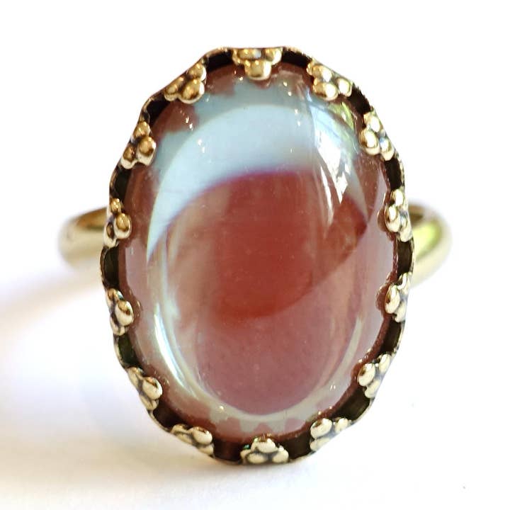 Antik Gold Sappharine Glas Ring Oval 18X13 mm für den Großhandel von SoHo Schmuckmanufaktur