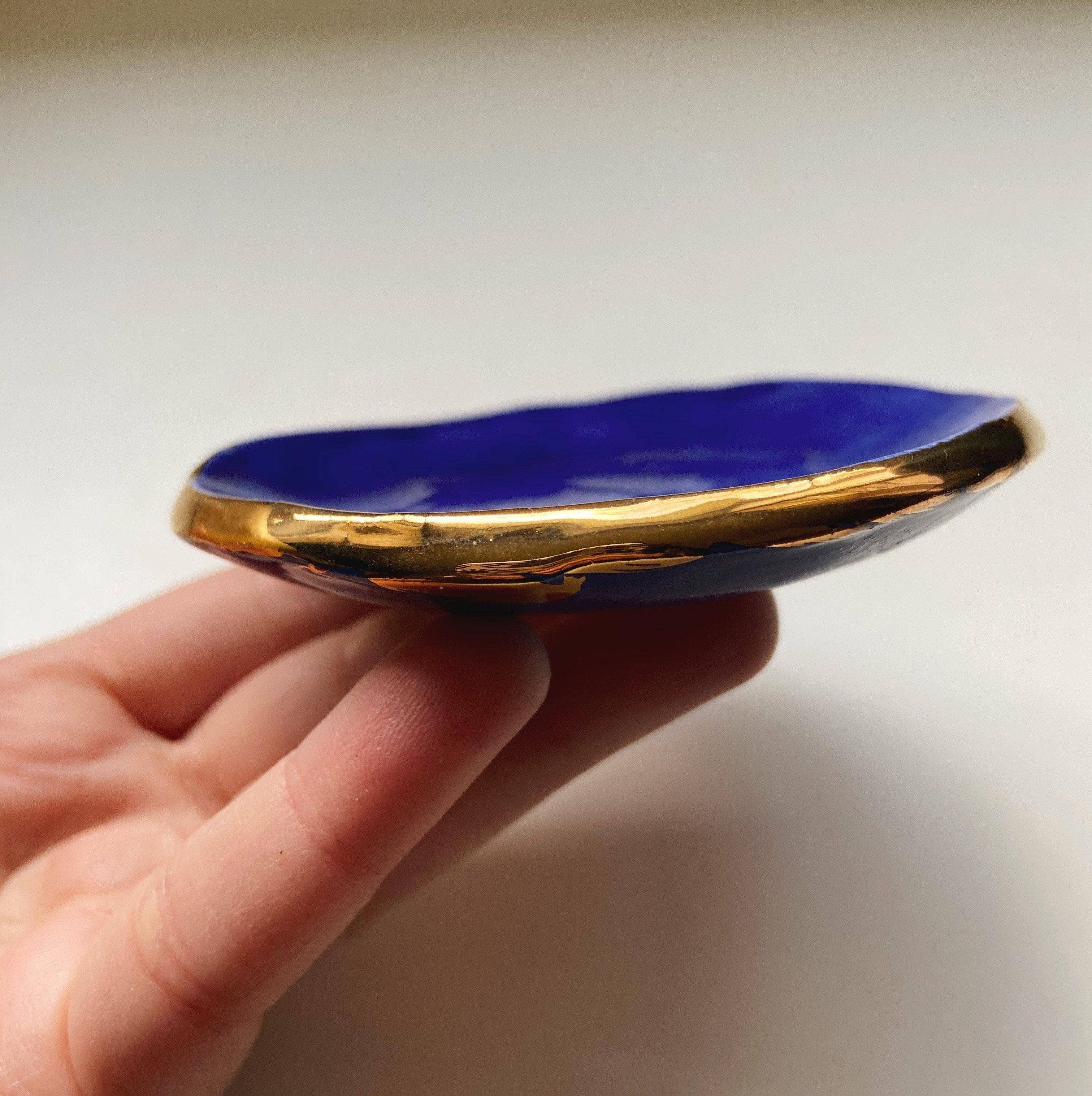 Gloria Faye - Wholesale Jewelry Dish - cobalt blue and gold catch all dish2