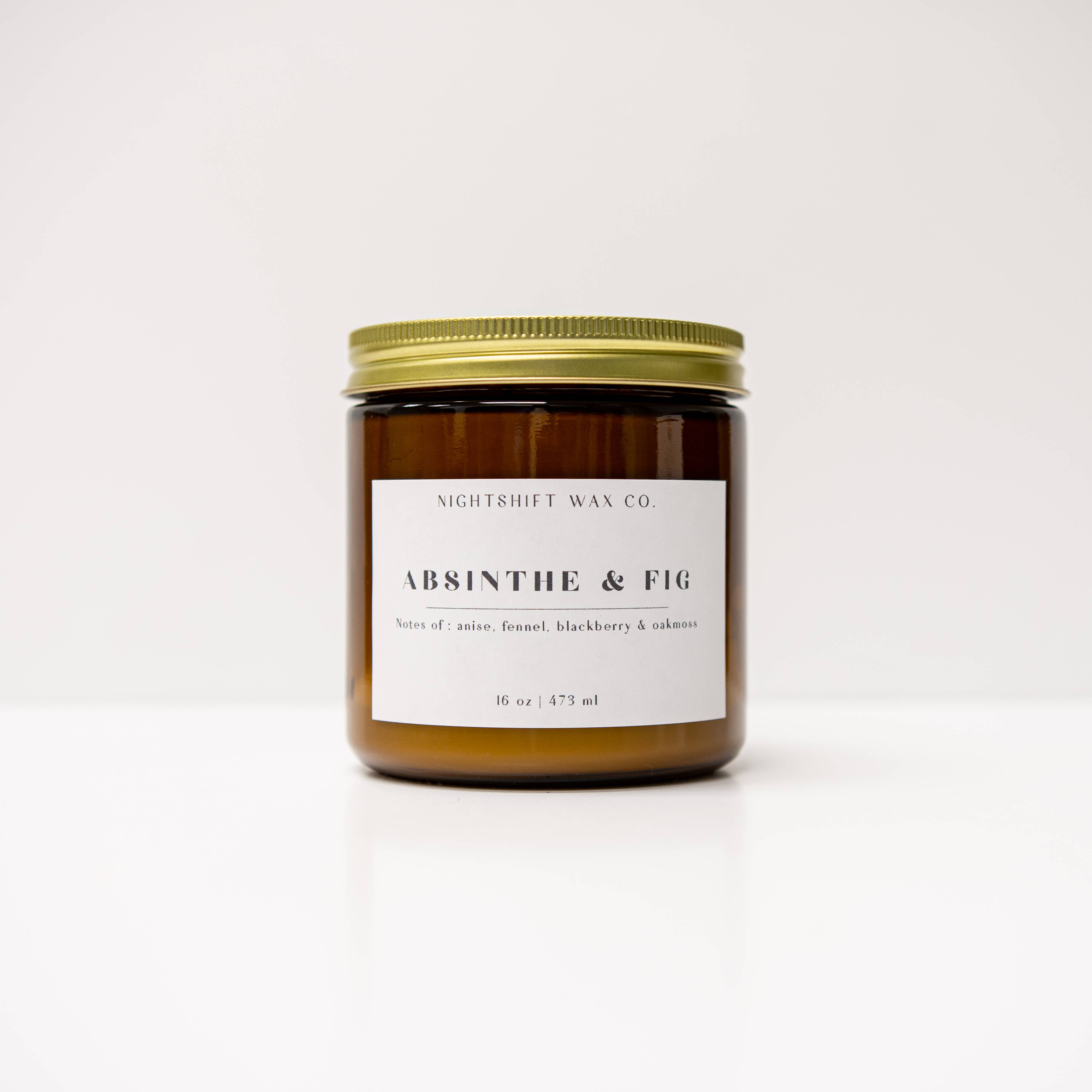 Nightshift Wax Co. - Wholesale Jar/Filled Candle - Absinthe + Fig Soy Candle1