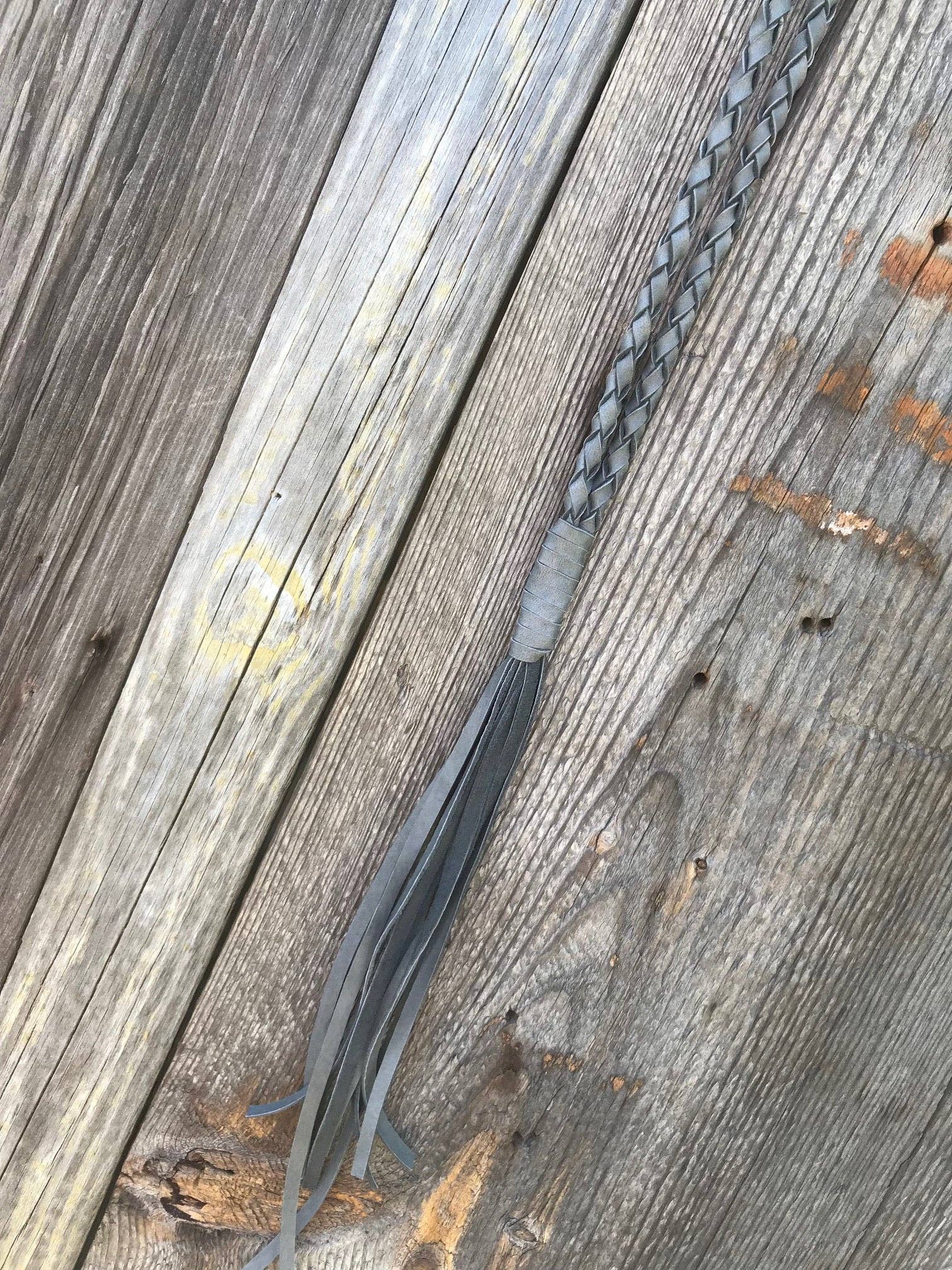 Crooked Skull Leather – Engroshandel Vævet halskæde – Farverige Læder Flettet Halskæde - Grå3