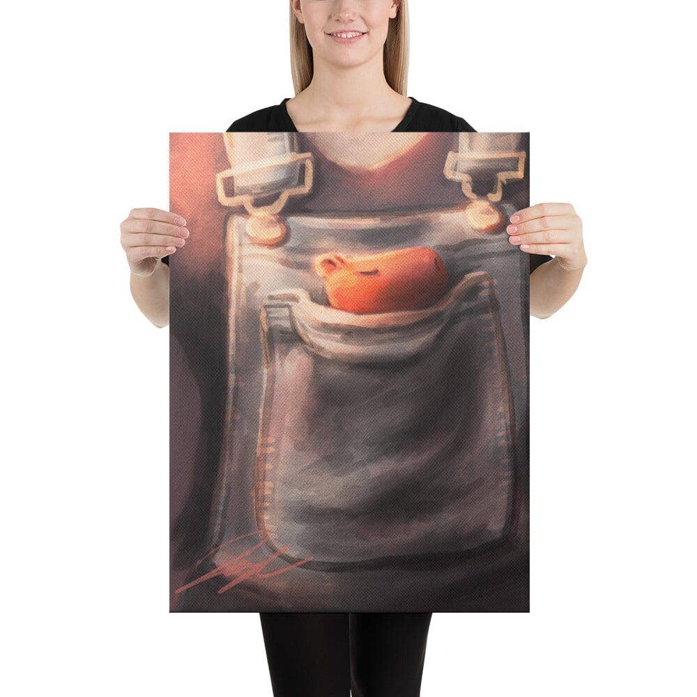 JoyousJoyfulJoyness - Wholesale Painting/Drawing - "PocketBara" Painting | Painting of a Miniature Capybara in a Pocket [Unfoiled]7