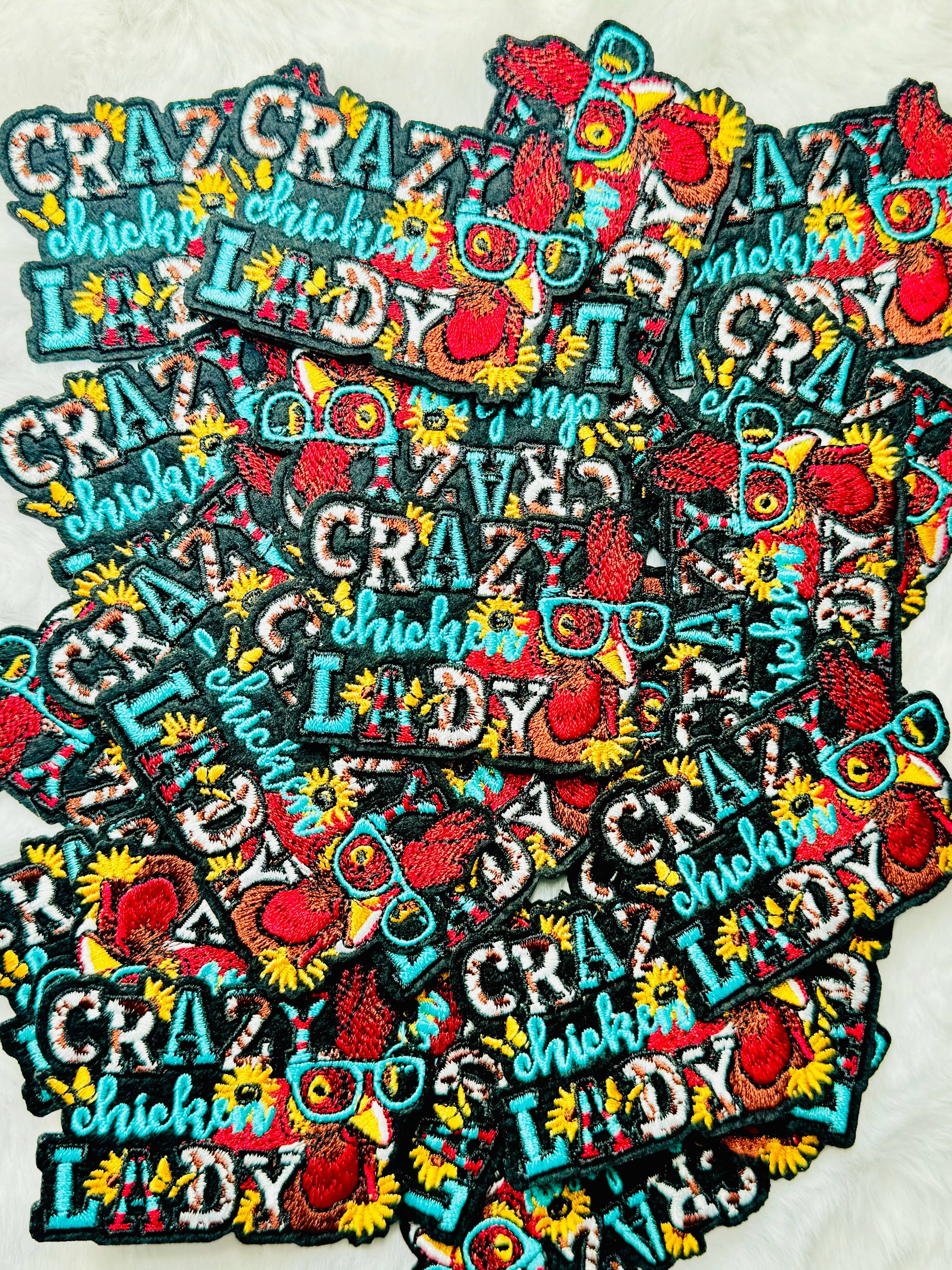 Magen Made Designs - Wholesale Patch - Crazy Chicken Lady Embroidered Patch2