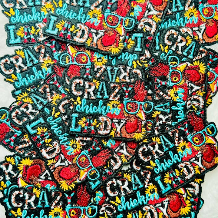 Magen Made Designs - Wholesale Patch - Crazy Chicken Lady Embroidered Patch2