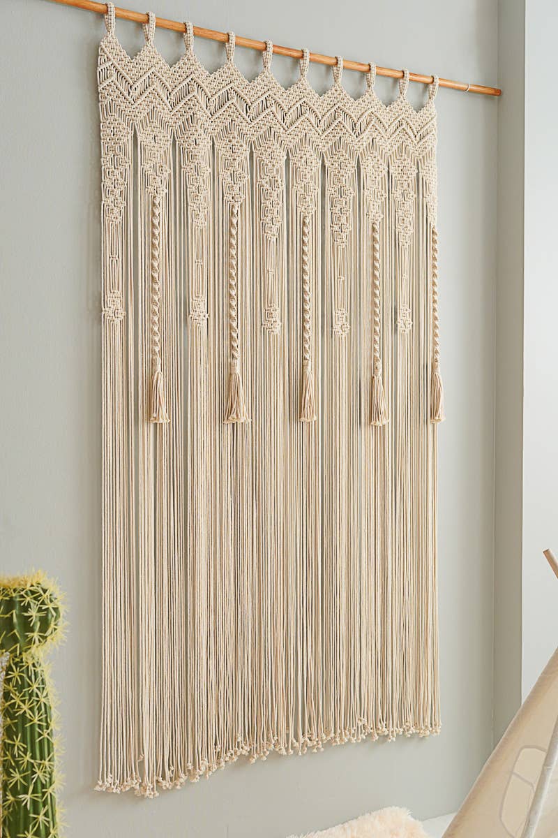 BeanDaikon – wholesale Curtain – Macrame Boho Tassel  Curtain C1610