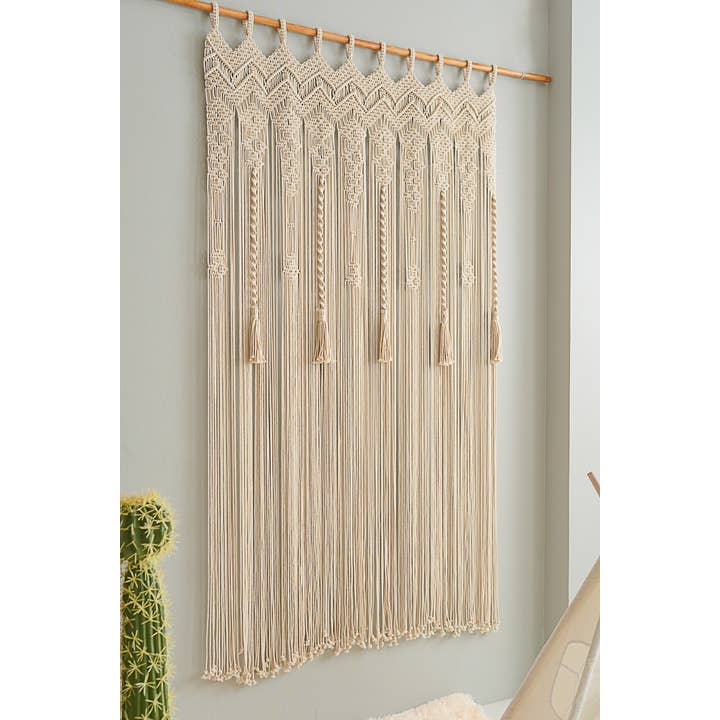 BeanDaikon - Wholesale Curtain - Macrame Boho Tassel Curtain C1610