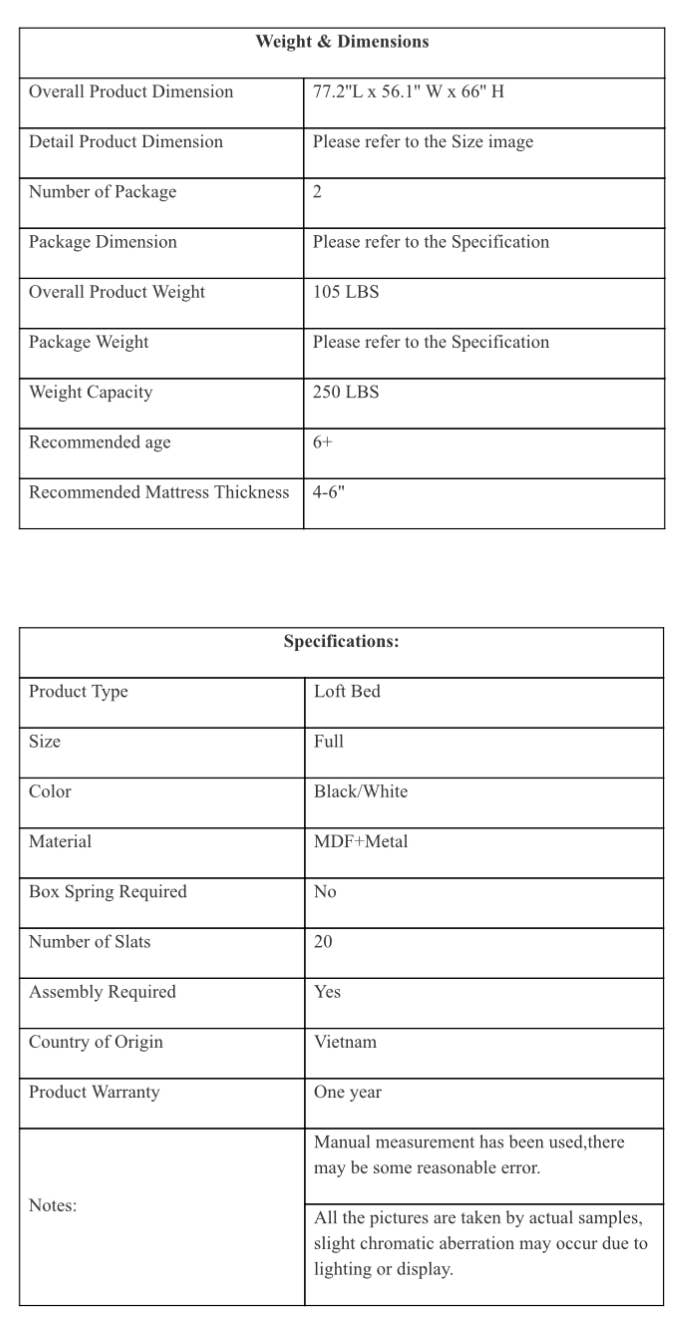 VTNG50 - Wholesale Bed - Full Metal Loft Bed with Desk and Shelve, White16