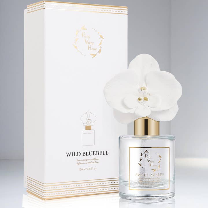 Pretty Valley Home - Vendita all'ingrosso Diffusori a lamella - Set regalo diffusore di fiori di orchidea - Campanula selvatica