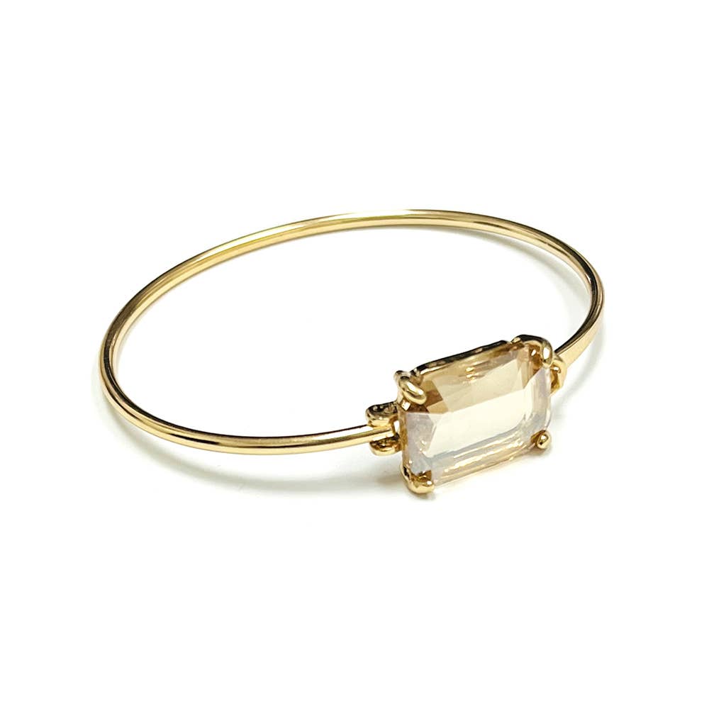 StarryNYC - Venta al por mayor Brazalete - Brazalete de metal rectangular con cristal de vidrio de alta calidad8