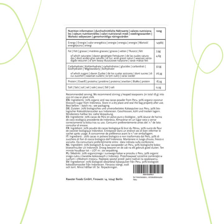 Rawster - Wholesale Hot Cocoa Mix/Kit - Organic Drinking Chocolate 400g3