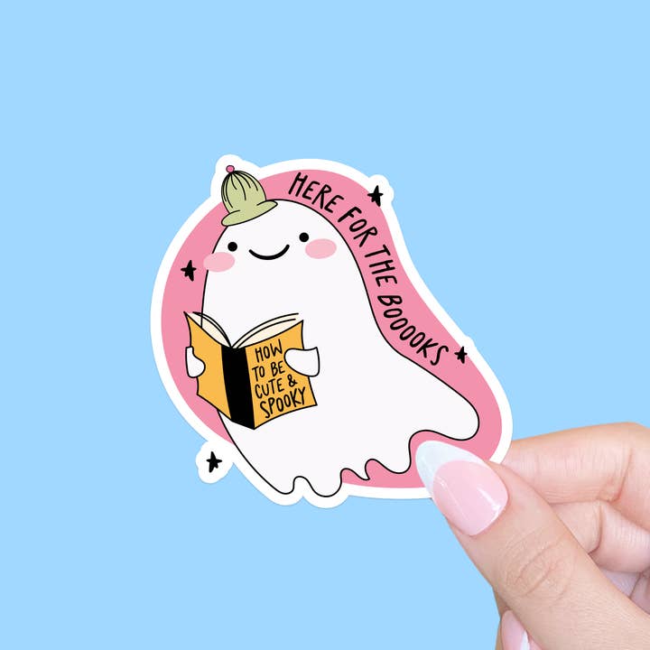 Radical Buttons - Wholesale Sticker - Here for the boooks , Halloween sticker, Sticker for readers