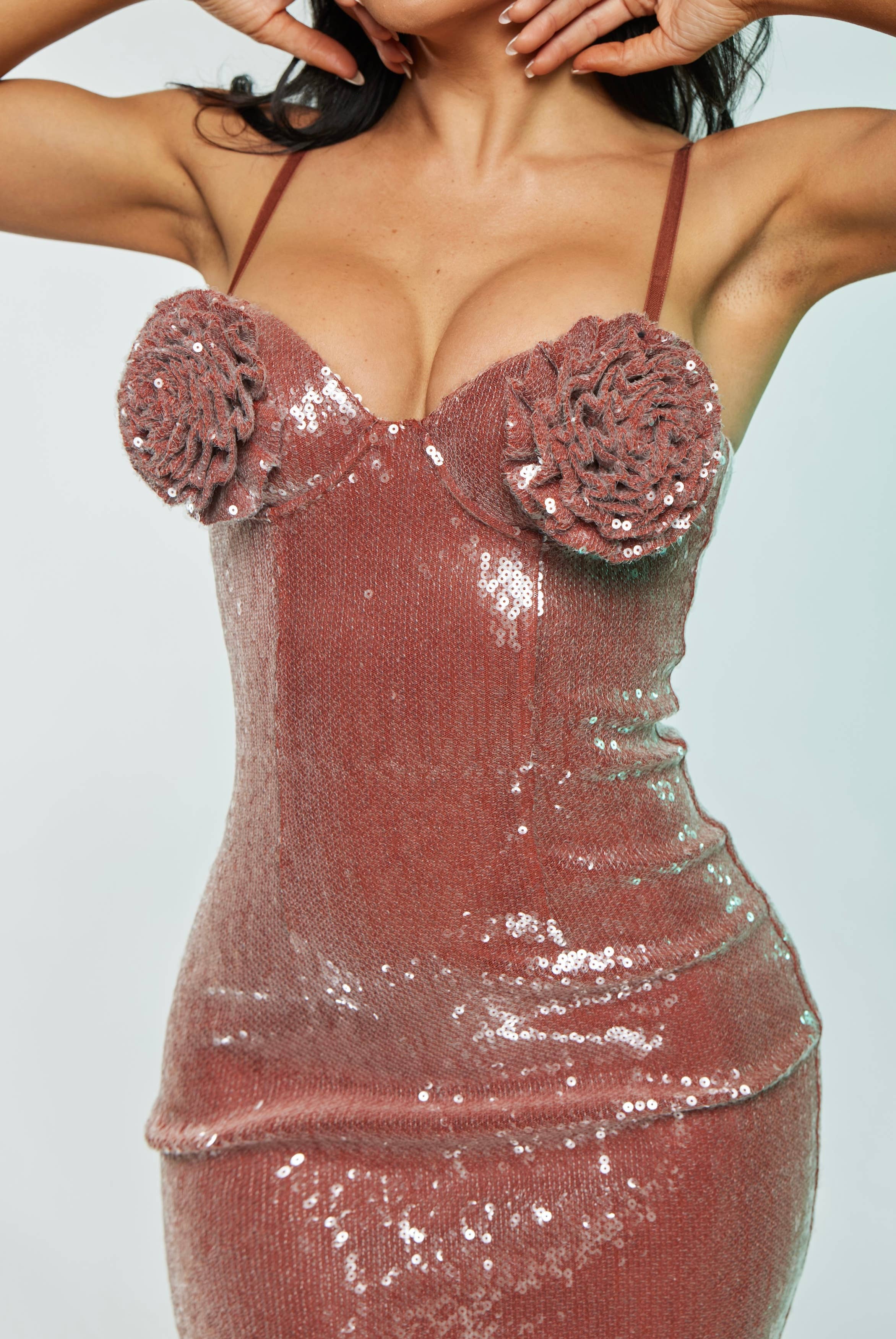 Brun Glam Party Formell Lång Klänning i Brun för wholesale på Faire2