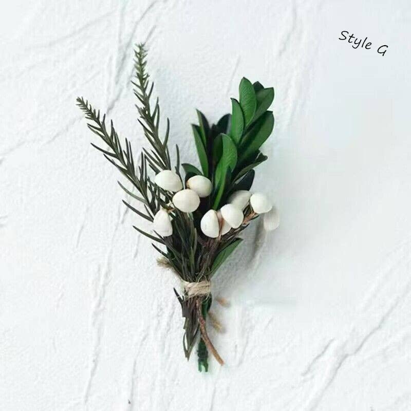 Sweet Home Deco - Wholesale Dried/Pressed Flowers - Boho Greenery Mini Floral Bouquet, Dried Flower Boutonniere6