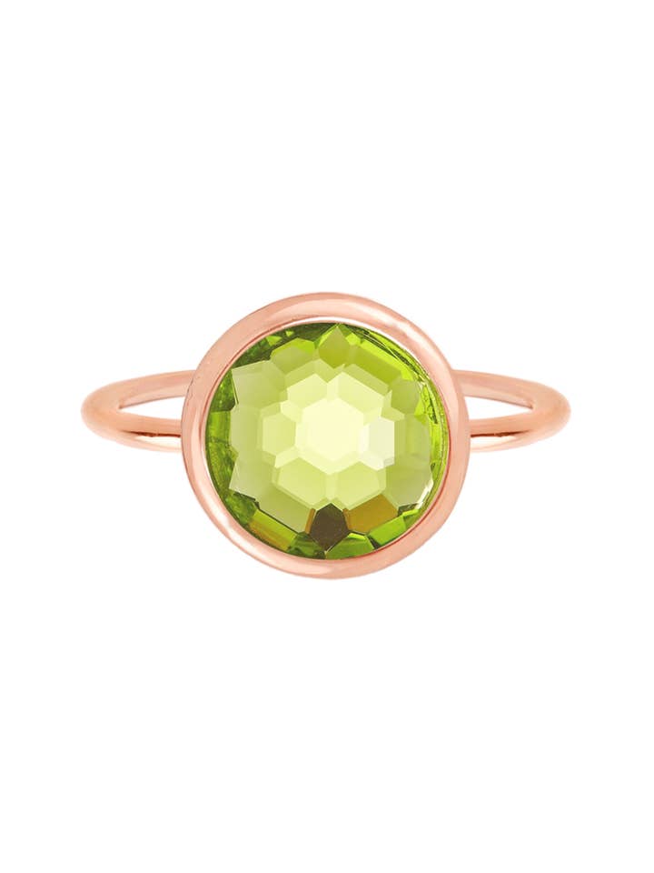 Peridot Crystal Lollipop Ring - SF for wholesale by Zoey Simmons