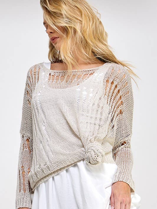 Open-Knit Sweater for wholesale by Miss Love