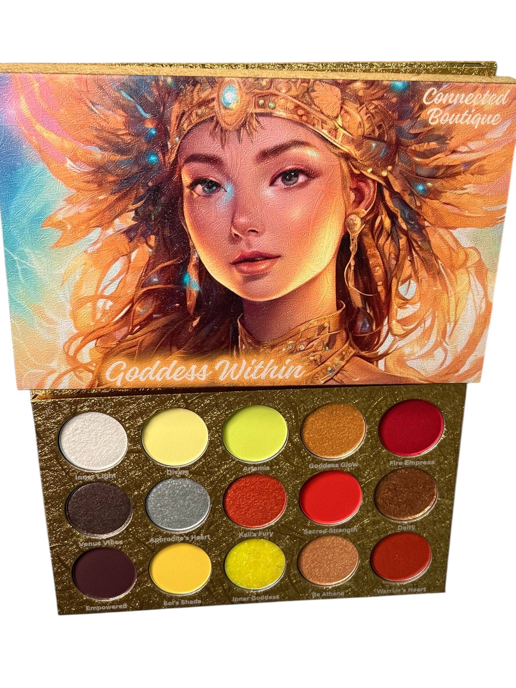 Connected Boutique - Wholesale Eyeshadow Palette - Goddess Within 15‑Shade Eyeshadow Palette – Bold Mattes & Luminous Shimmers5