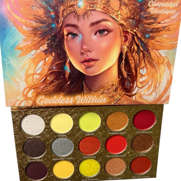 Connected Boutique - Wholesale Eyeshadow Palette - Goddess Within 15‑Shade Eyeshadow Palette – Bold Mattes & Luminous Shimmers5