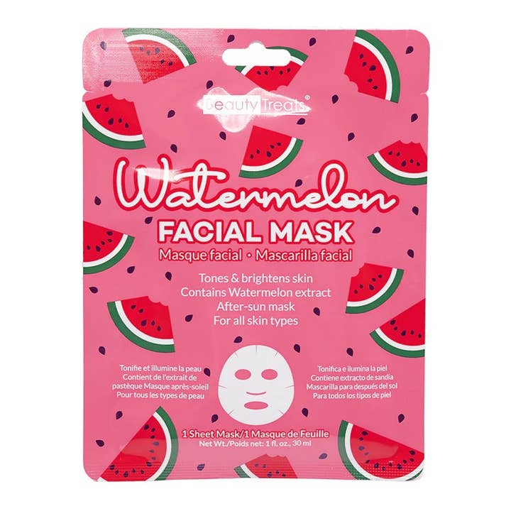 PINEAPPLE Beauty - Wholesale Skincare Face Mask - Beauty Treats 229 Watermelon Facial Mask - 24 pcs