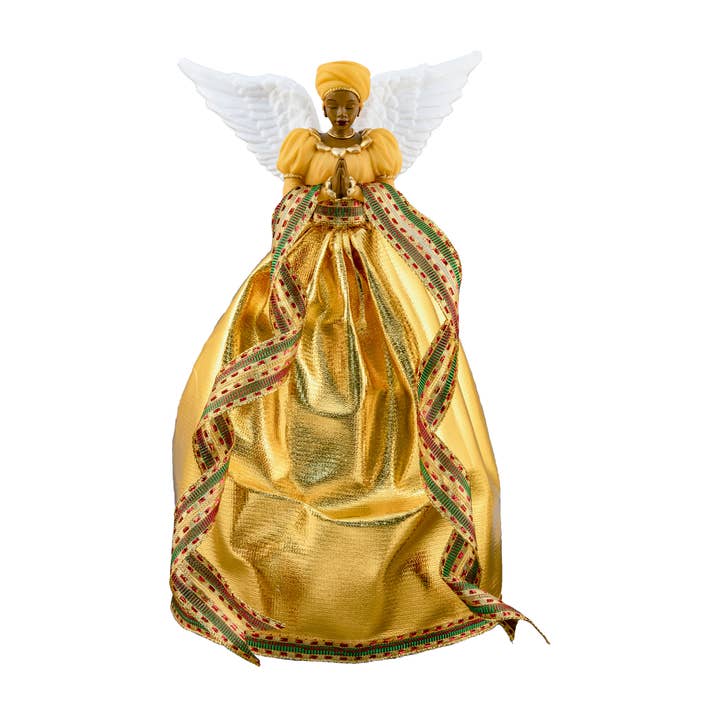 19212: African American Tree Topper Serenity in Gold 12"H for wholesale by Positive Image Gifts