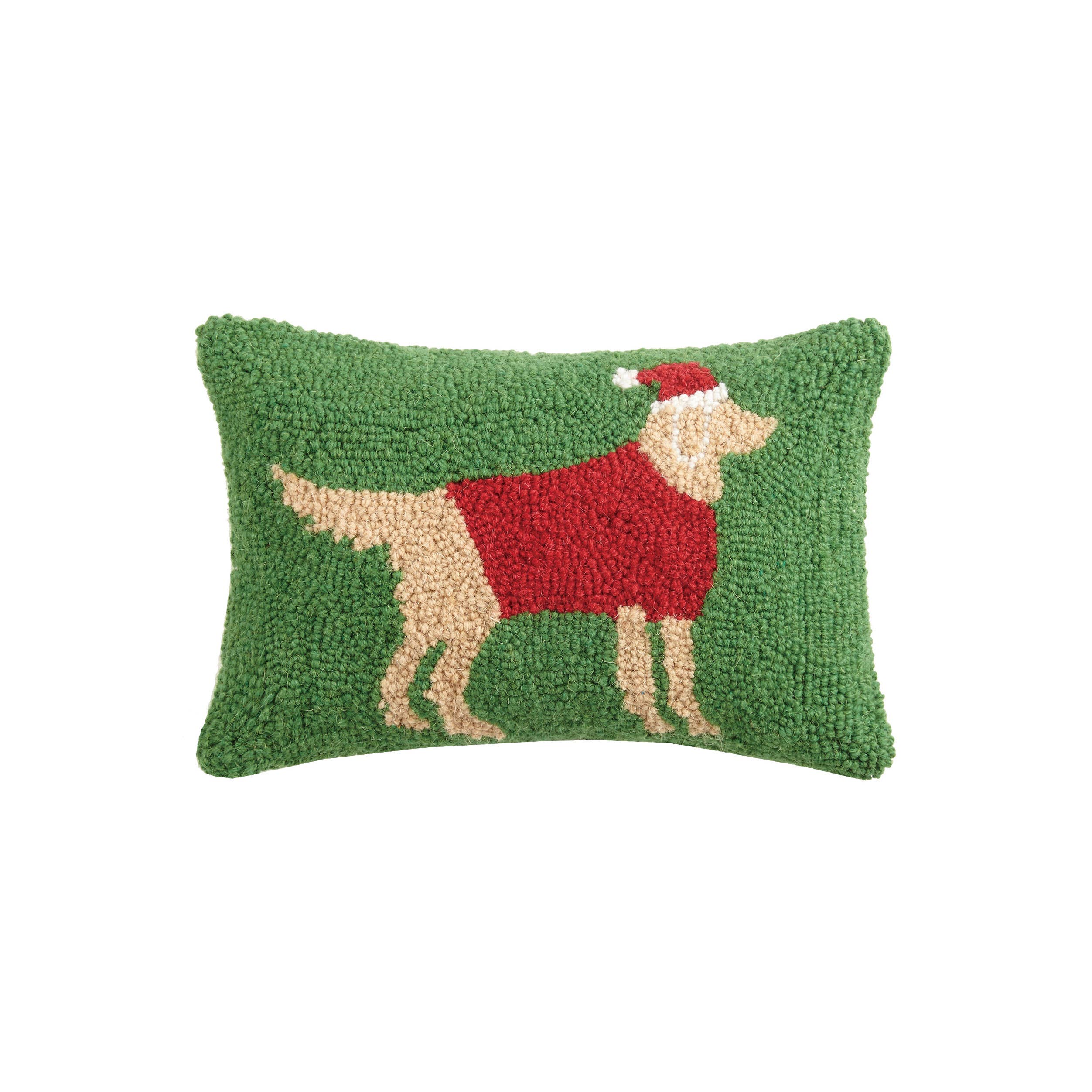 Peking Handicraft - Wholesale Throw/Decorative Pillow - Christmas Golden Retriever Dog Hook Pillow