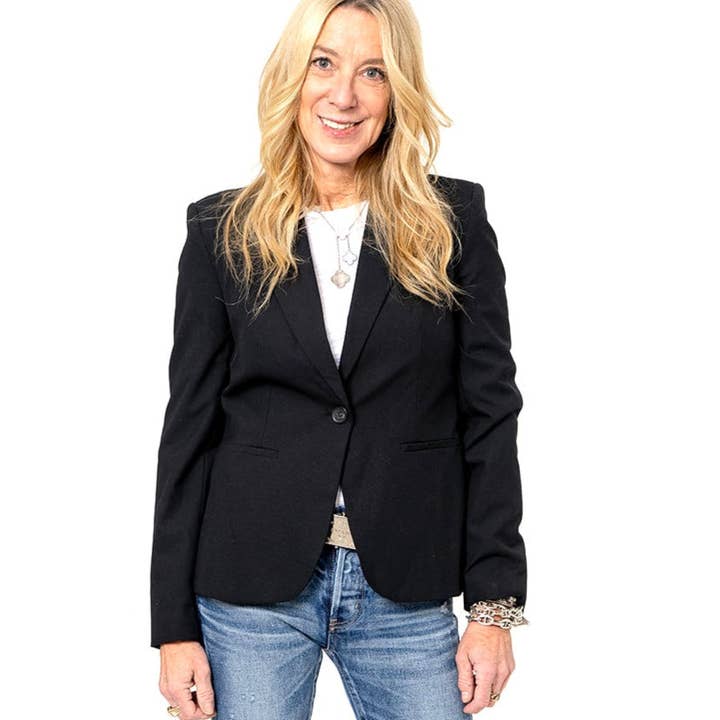 Plain Navy Blazer for wholesale by Hipchik