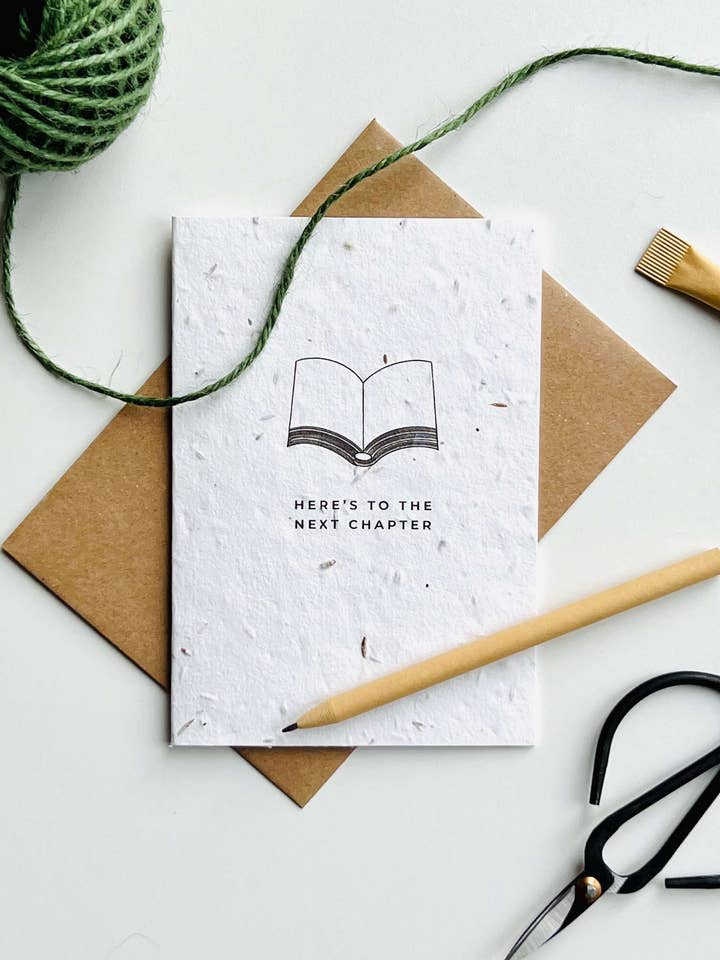 Plantable Greeting Card - Here's To The Next Chapter for wholesale by Latitude 50 Living