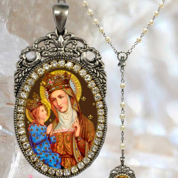 MariaSantissimaShop – Großhandel Kette mit Anhänger/Charm – Saint Anne — Rosenkranz - Patronin der kinderlosen Menschen; Kinder; Hausfrauen; Hausfrauen; Bergleute; Mütter; Armut; Schwangerschaft & Sterilität1