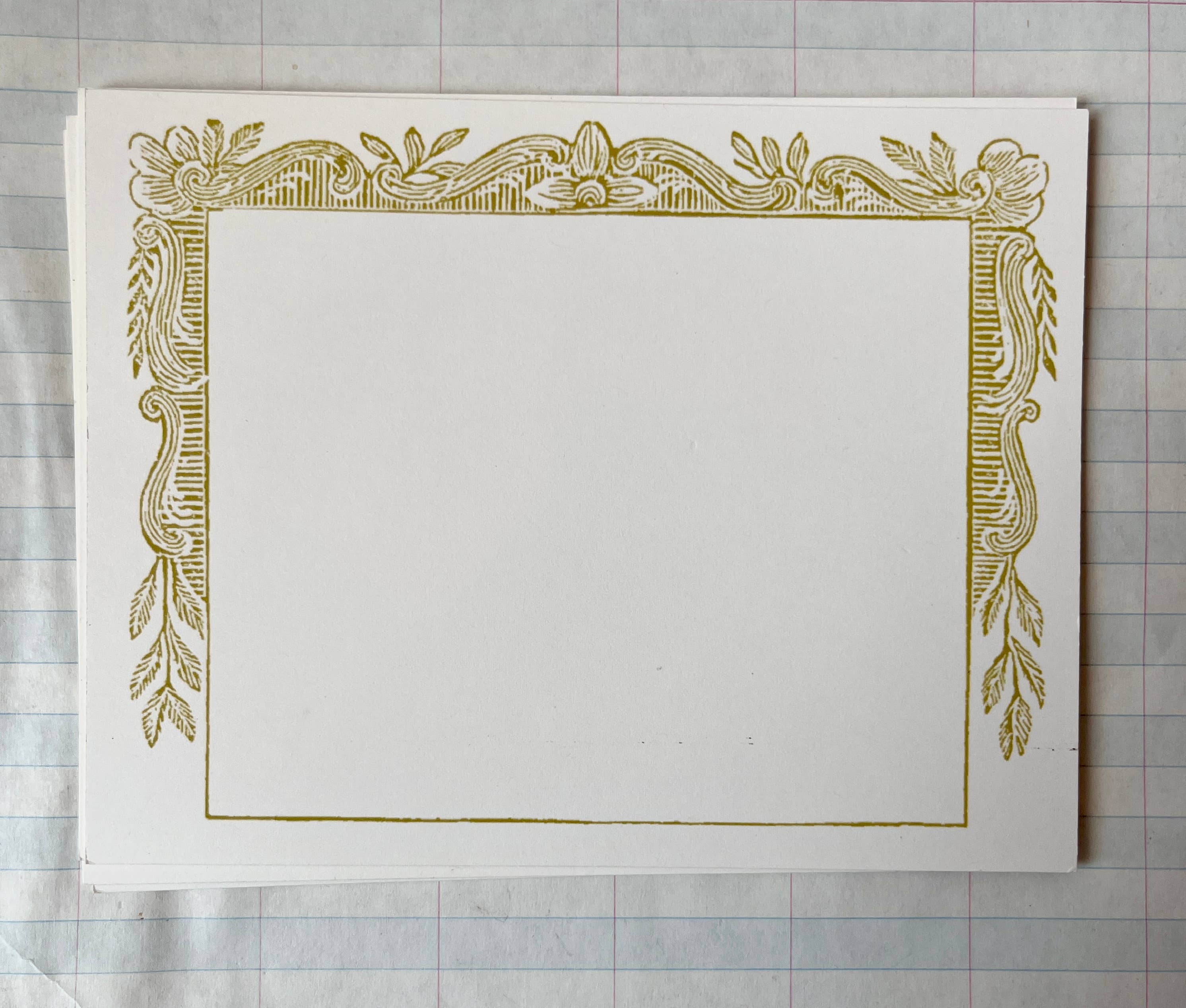 Parcel - Wholesale Stationery/Notecard Set - Printers Specimen Frames II Gold1