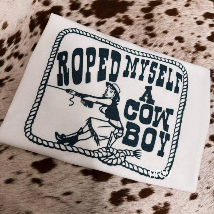 Roping cowboys tee for wholesale by Rustic Rose Western Boutique