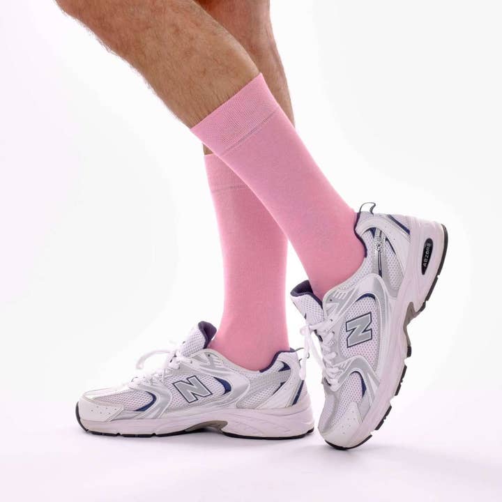 ONESCK – wholesale Socks – Unisex – Candy Pink Organic Cotton Crew Socks6