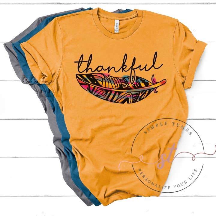 Thankful Printed Tee for wholesale by Simple Tymes