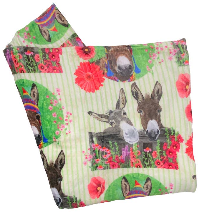 Kelley and Company - Wholesale Throw Blanket - Donkey Garden Throw Blanket