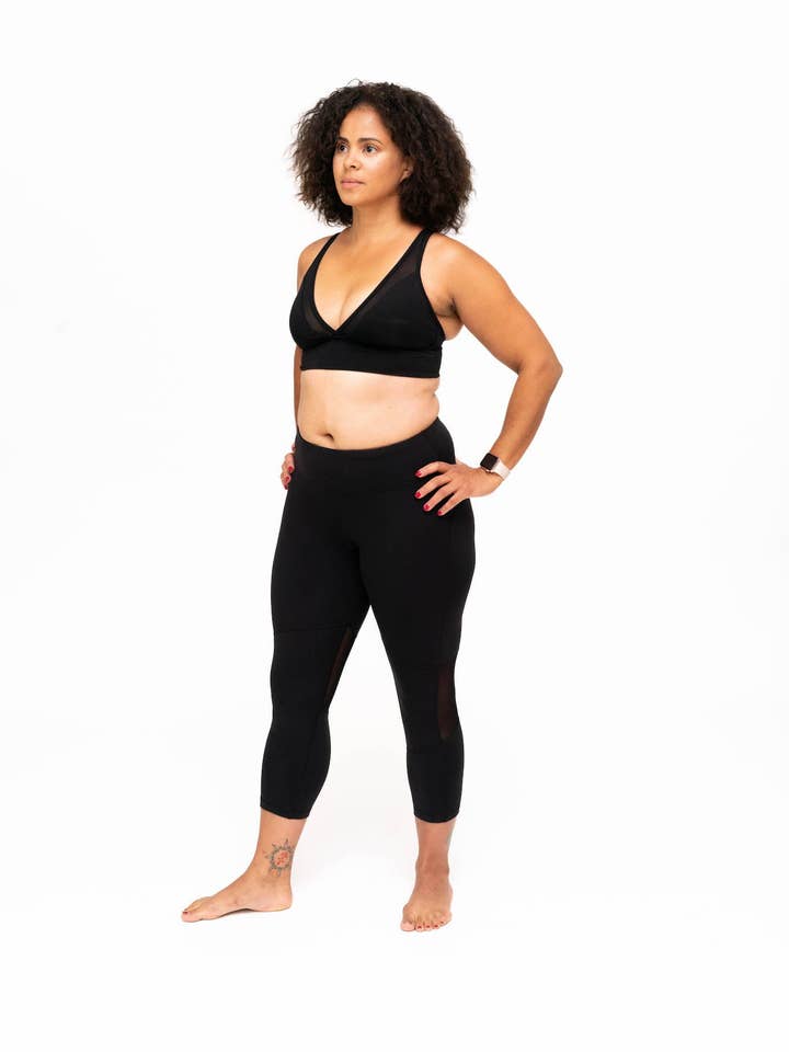 Go Commando Yoga, Black Capri for wholesale by DEAR KATE