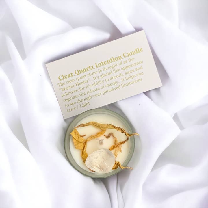 Green Earth Aromatherapy - Wholesale Jar/Filled Candle - Crystal Intention Candles with Natural Soy Wax