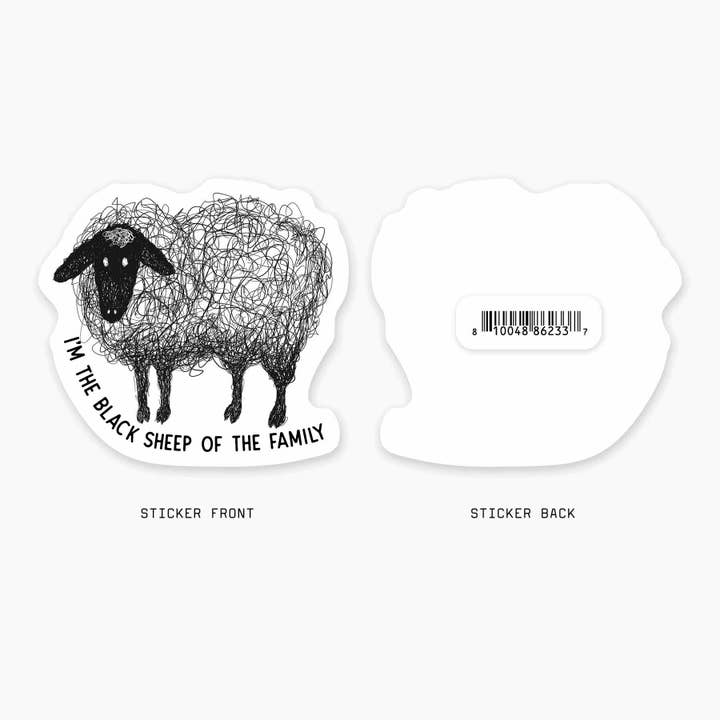Nice Enough Stickers - Wholesale Sticker - Black Sheep - 3" Art Sticker1