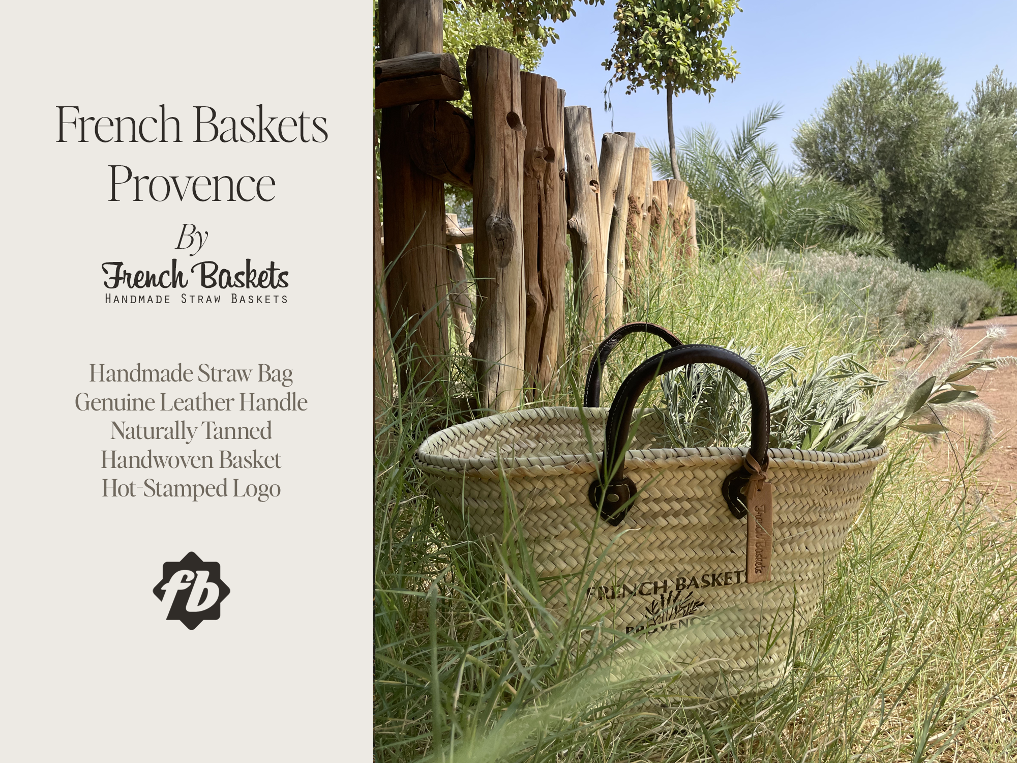 French Baskets - Vendita all'ingrosso Cinghia per borsa - Unisex - Borsa in paglia con logo French Baskets Provence stampato a caldo7