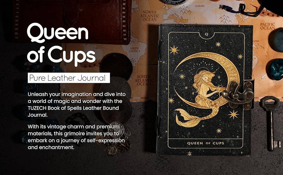 Tuzech Leather – wholesale Journal och dagbok – TUZECH läderklätt anteckningsbok med grimoirestil och ojämna kanter för män och kvinnor83