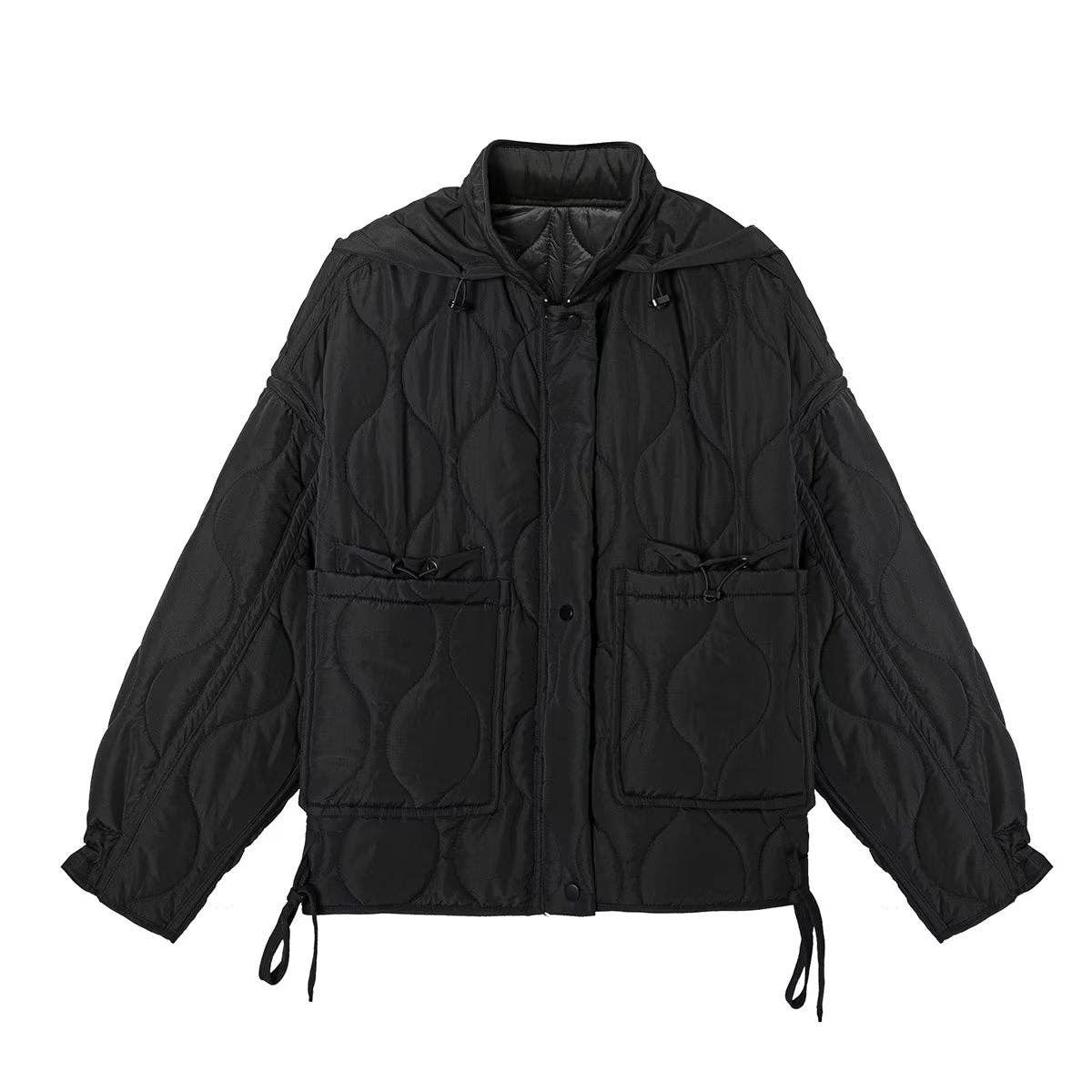 Marayn - Wholesale Jacket - Women's - Chic European Urban Quilted Hoodie Cotton Jacket5