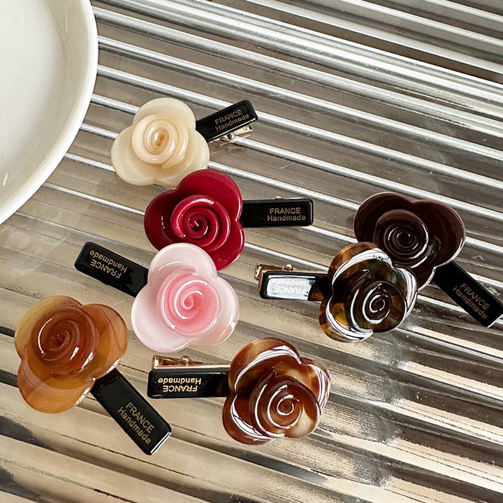 Tourtiwi - Wholesale Hair Clip - Women's - Acetate simple French three-dimensional flower Duckbill clip1