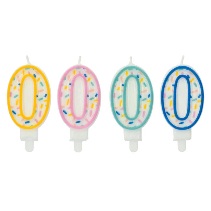 Candela Sprinkles numero 0, assortita, 9 cm per la vendita all'ingrosso da parte di Folat BV