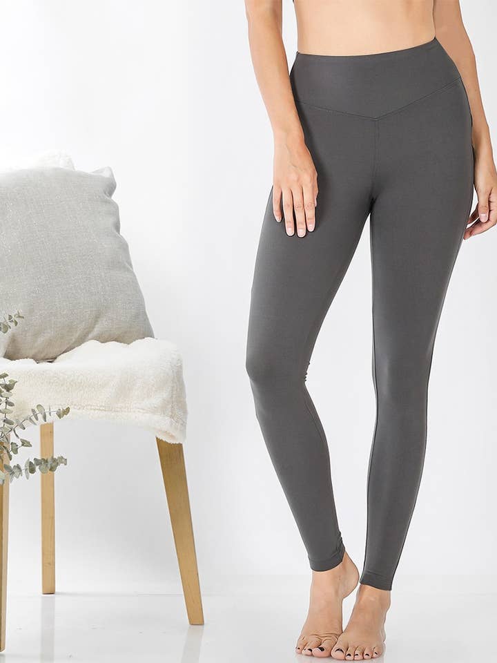 ..1008 Microfiber Wide Waistband Leggings SI-24712 for wholesale by 42POPS