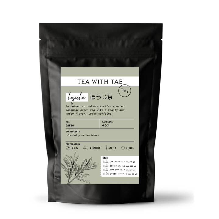 Tea with Tae - Wholesale Loose Tea - Hojicha Japanese Green Loose Leaf Tea Pouch (3oz or 1lb)