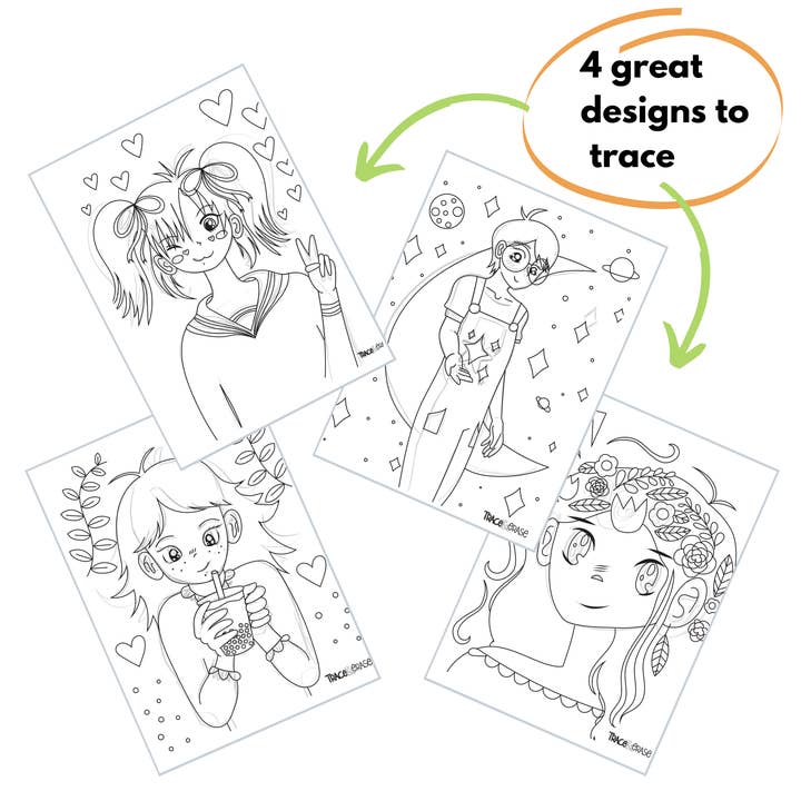 Imagination Starters - Wholesale Art Set - Kids & Baby - Trace Erase Anime- Drawing, Tracing Set NEW Package