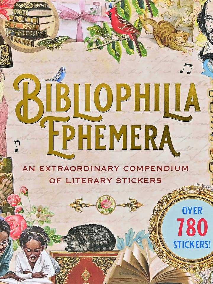Bibliophilia Ephemera Sticker Book for wholesale by Peter Pauper Press